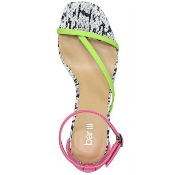 BAR III Transparent Heel Asymmetrical Strap Toe Block Heel Sandals - Picture 3 of 6